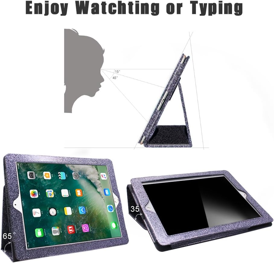 iPad 2 3 4 Glitter Case,FANSONG Sparkle Bling PU Leather [Flip Stand Function] [Auto Sleep/Wake] Shockproof Smart Cover Case for Apple iPad 2/3/4