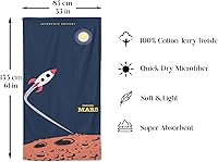 Vista 2 de Toalla de playa - Algodón suave y absorbente y microfibra de secado rápido - 33 x 61 pulgadas - Producto perfecto para playa, piscina y viajes, moda