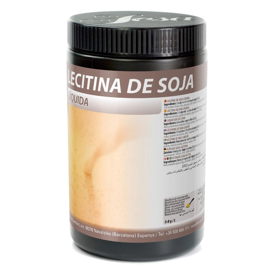 SOSA Lecitina di soia liquida - Emulgente di grassi e aerante - Barattolo 1 kg