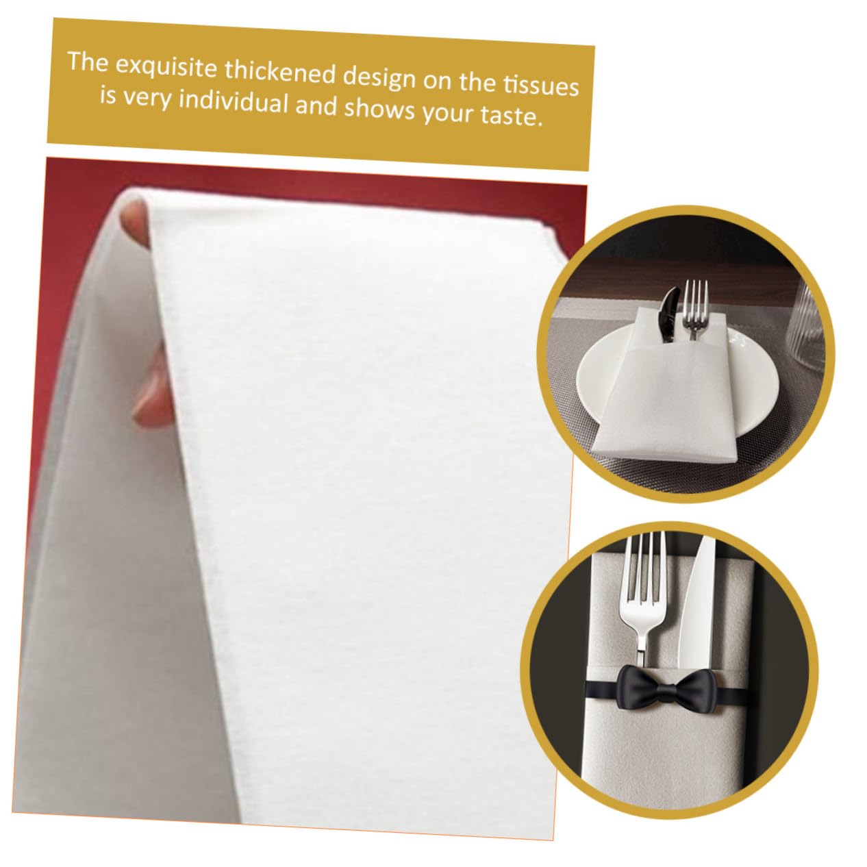 Yardwe Servilletas Desechables sin Polvo 50 Piezas 40x40 Cm Tamaño Grande Papel Grueso para Cenas Fiestas Restaurante Eventos Hogar