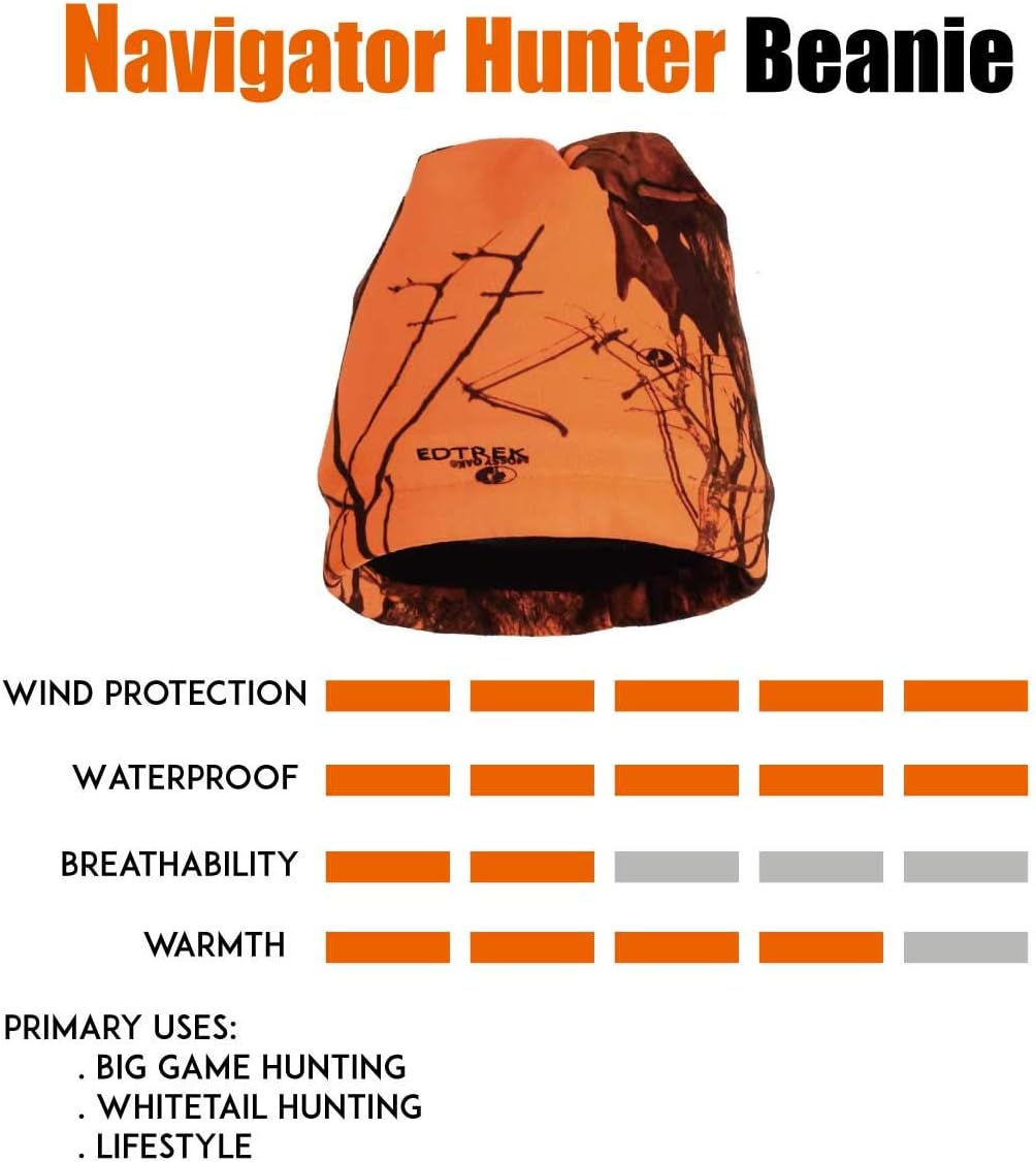 EDTREK Waterproof and Windproof Camo Beanie Hunting Hat - Timber and Blaze Orange Camo Hunter Hat - Image 3