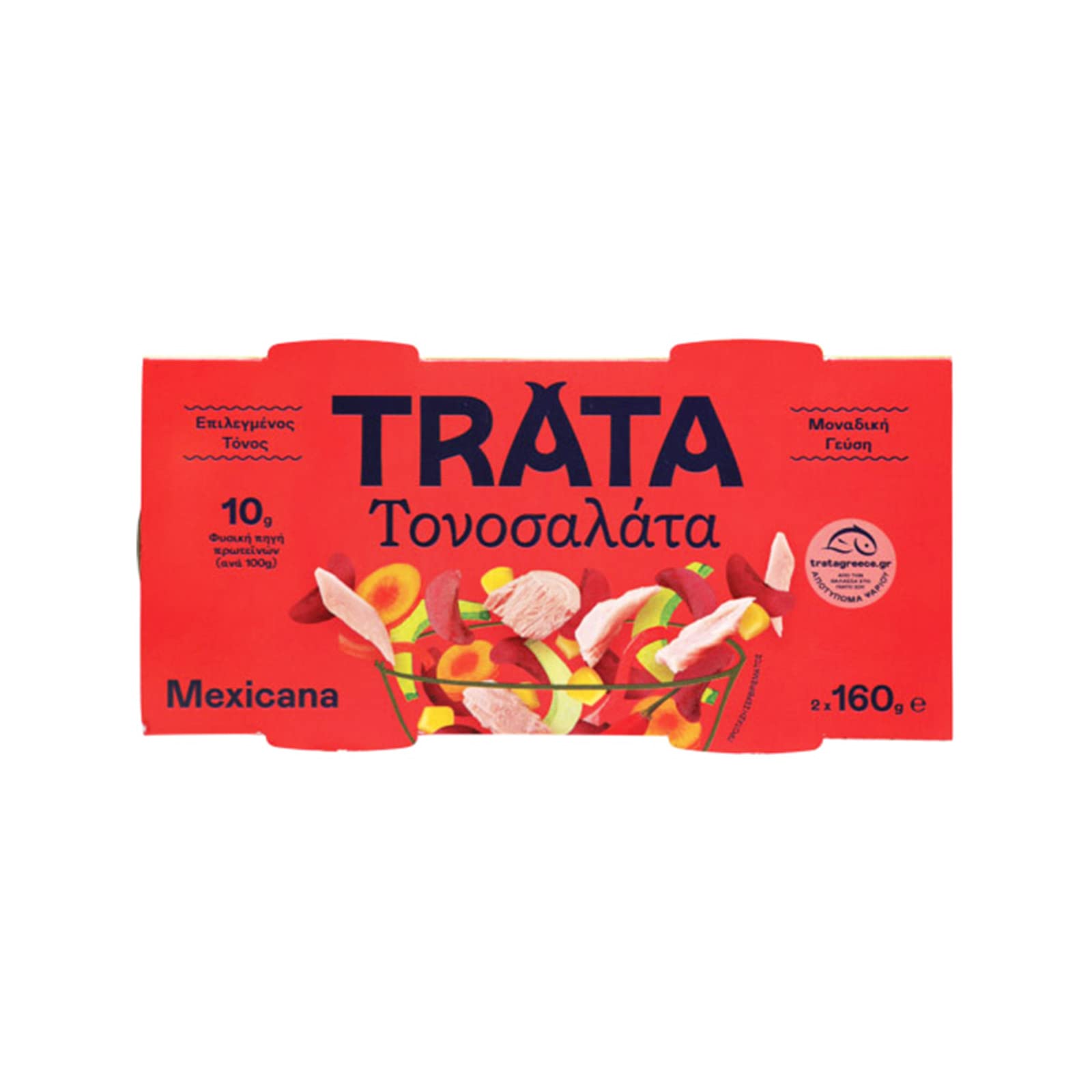 Trata Grecki tuńczyk sałatka meksykańska waga netto 1920 g (opakowanie 12 łatwych do otwarcia puszek po 160 g)