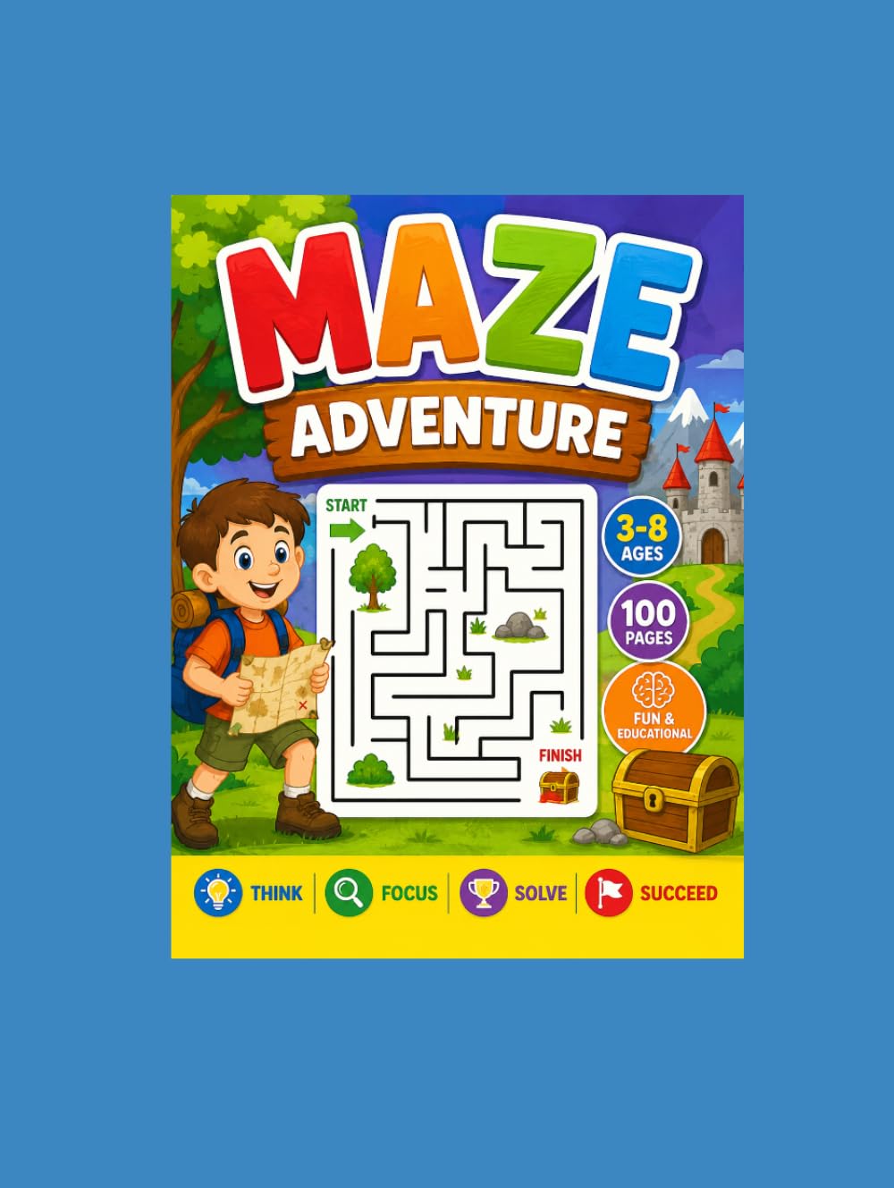 Maze Adventure: 3-8 Ages 100 Pages