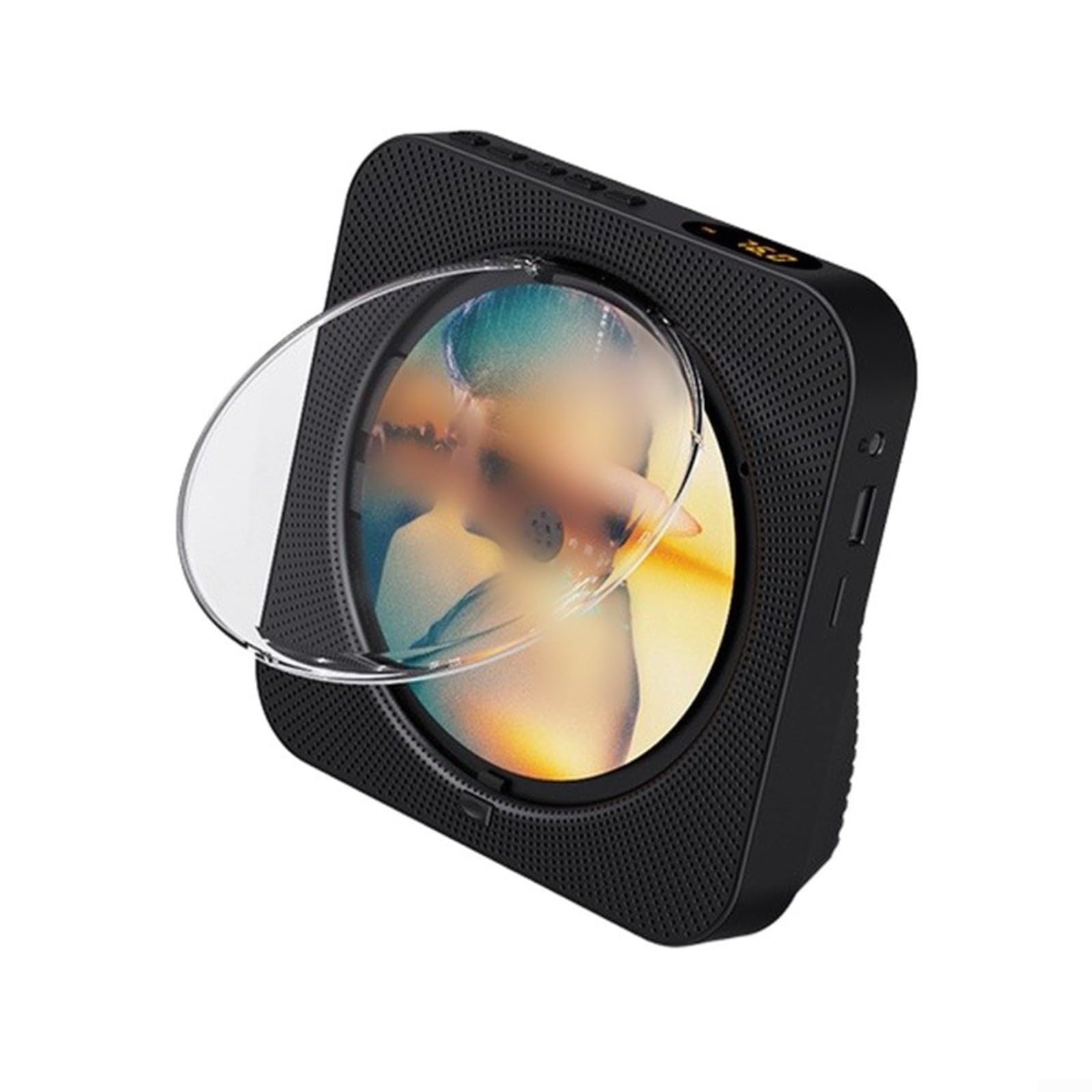 Lettore CD portatile casa, ABS con telecomando audio musica lettore CD compatto discman audiolibro per bambini (nero)