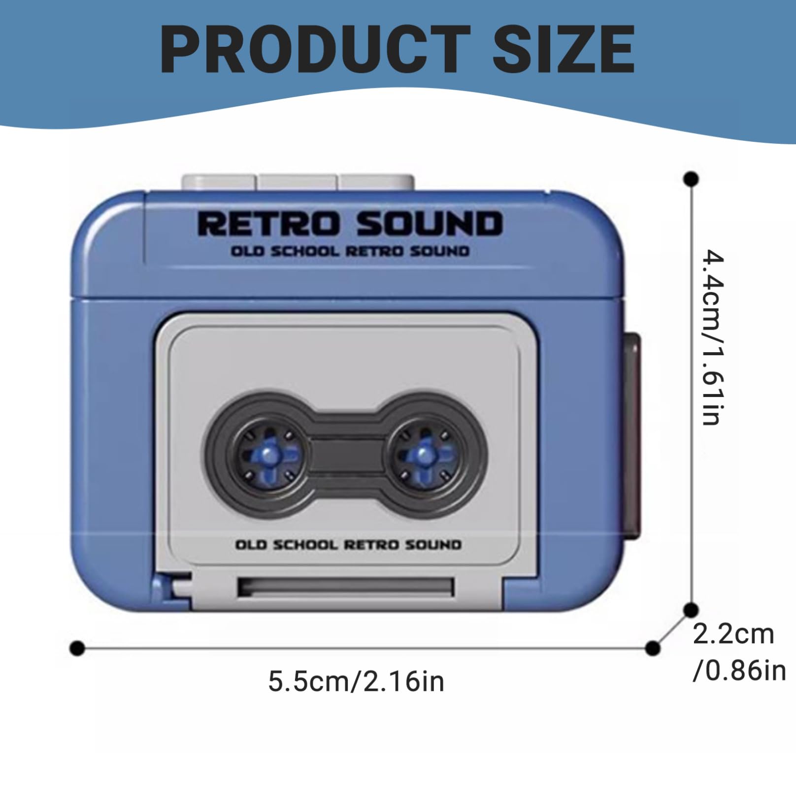 Porte-clés Mini magnétophone rétro en Plastique enregistrable avec Musique, Lecteur de microcassettes