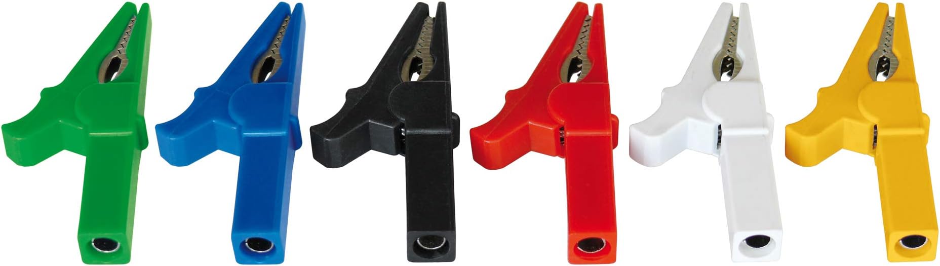 VSE 148187 Croc, alligator clips set, 55 mm wide x 9 mm deep x 24 mm height (6-piece pack)