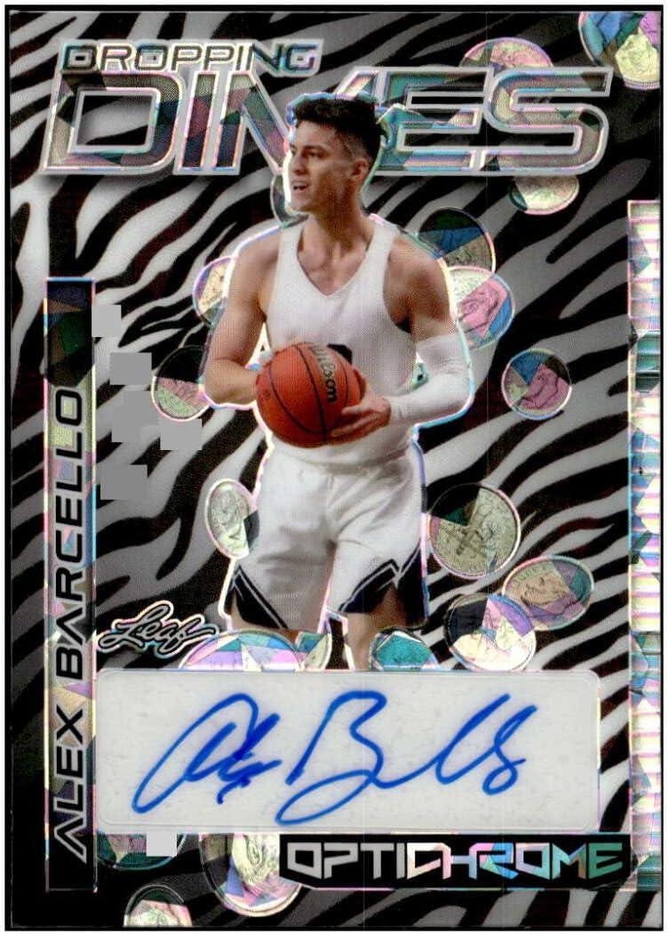 ALEX BARCELLO RC AUTO 2022-23 Leaf OptiChrome /2 Dropping Dimes Autograph ROOKIE BYU MT-MT+ NBA Basketball XRC