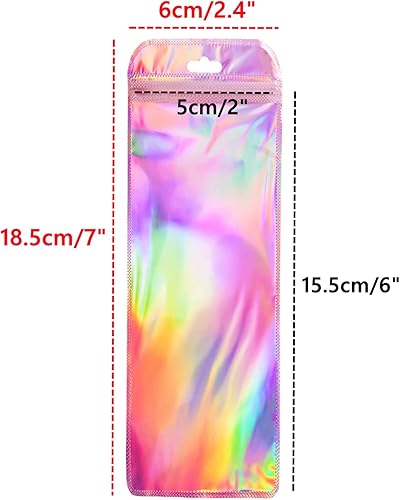 Miniatura 2 de Paquete de 100 bolsas de embalaje holográficas con cuentas para bolígrafos, bolsas resellables para bolígrafos de cuentas, recuerdos de fiesta de