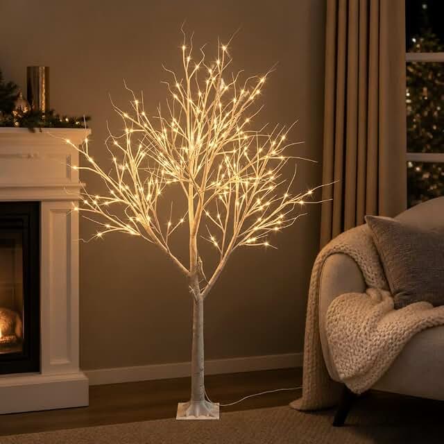 6ft Birch Tree with 128 LEDs
