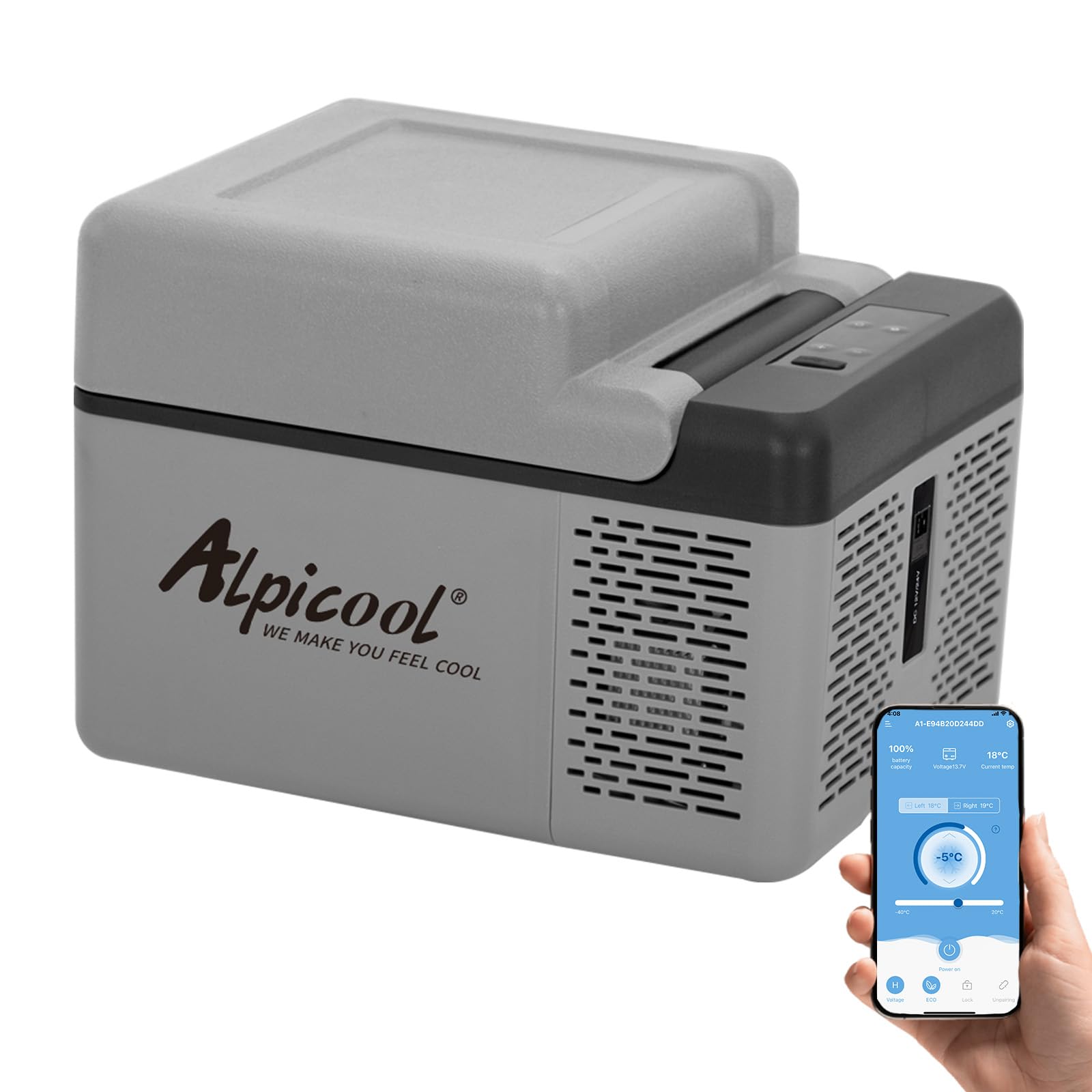 Alpicool C12 12L Frigoriferi per Auto Mini Frigo Portatile Elettrico Auto Frigorifero Congelatore 12/24V DC per Viaggio, -20 ℃ a 20℃