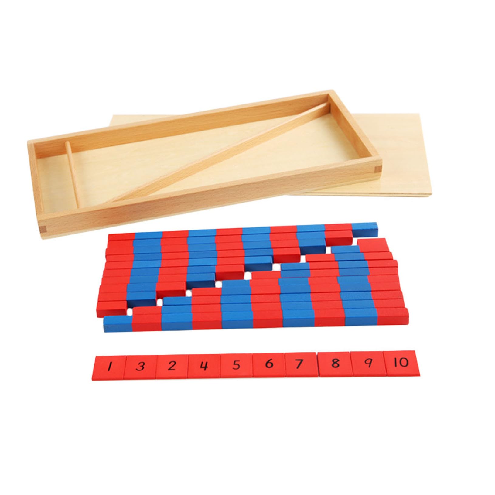 Juguete Educativo Temprano para Niños, 1 Juego de Barras Rojas y Azules | Material Didáctico de Matemáticas, Plástico, Decoracion Colegio, Aprender Colores y Conteo