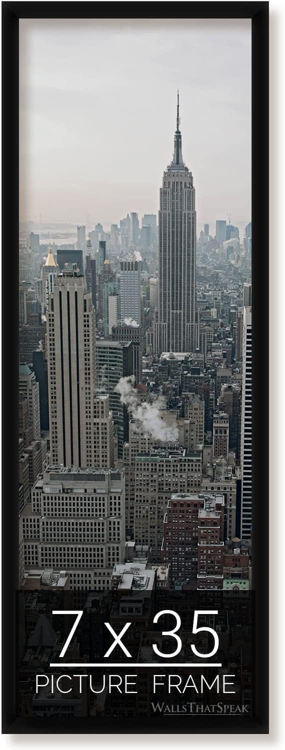 wallsthatspeak 7x35 Black Picture Frame for Puzzles Posters Photos or Artwork