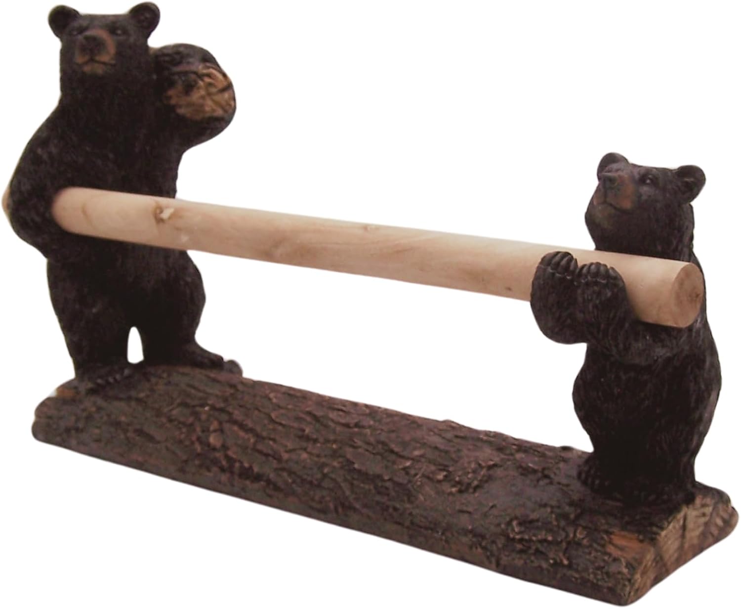 Black Bears Carrying Paper Towels Holder, Rustic Kitchen Accessories, Freestanding Countertop Organization, 16.25 Inches