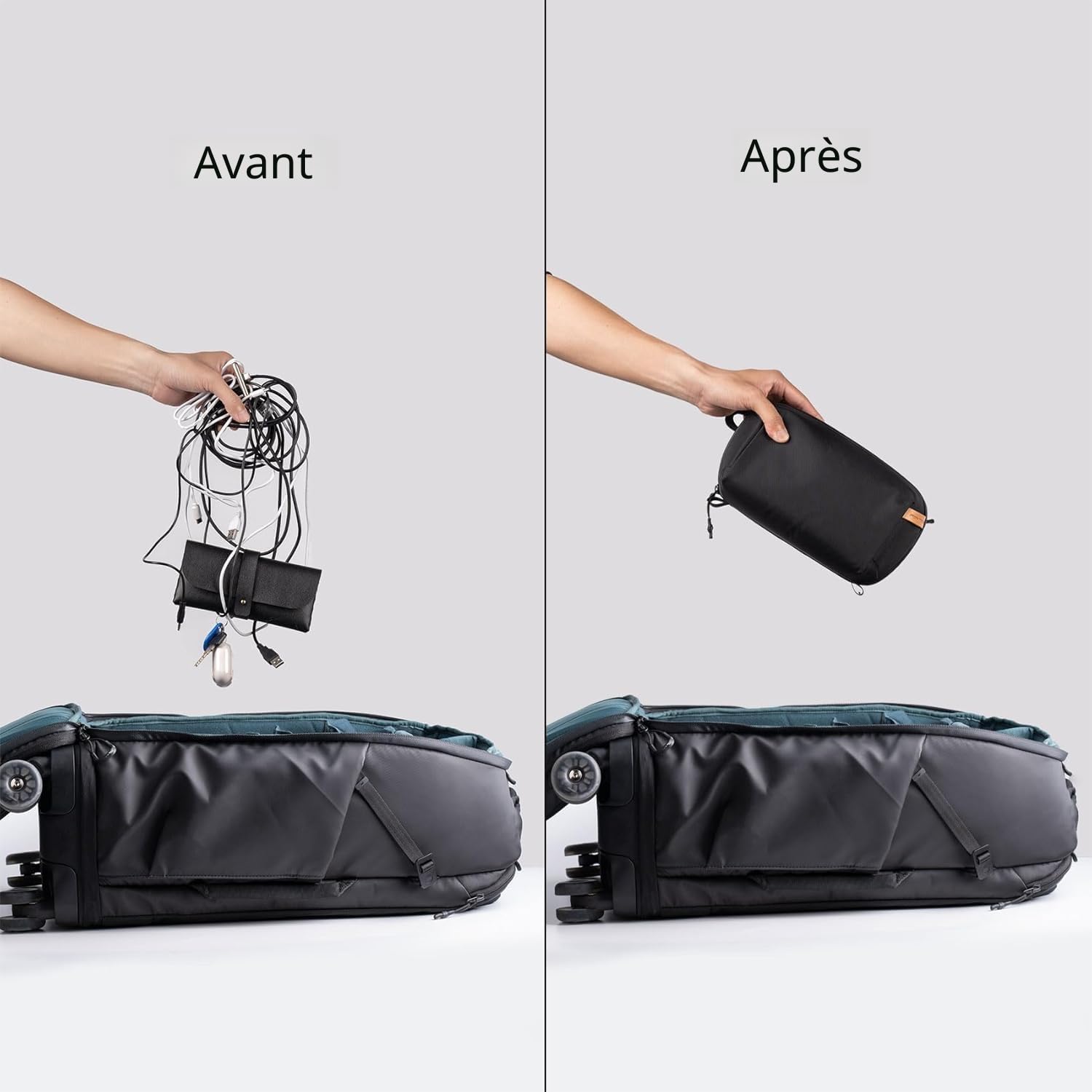 PGYTECH Tech Organizer Bag, Sac de Rangement pour Appareils Technique Étui de Voyage pour Câble, Chargeur, Banque d'alimentation, Carte SD et Autres Accessoires Électroniques, Noir
