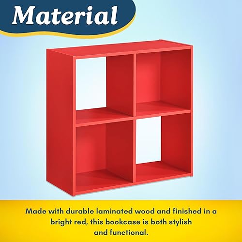 Miniatura 51 de Kings Brand Furniture - Katelyn - Estantería abierta de 4 cubos, organizador de almacenamiento de juguetes para niños (verde)