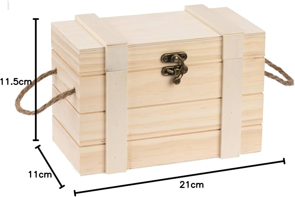 Amazon.co.jp: GLOREX 木製宝箱 ナチュラル 21 x 11 x 11.5 cm