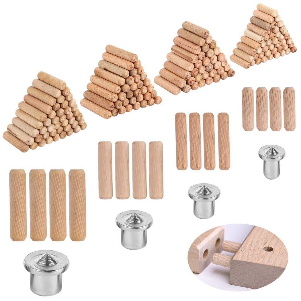 Homaisson 404 PCS Wood Dowel Set, Wood Dowel Pins and Dowel Centers