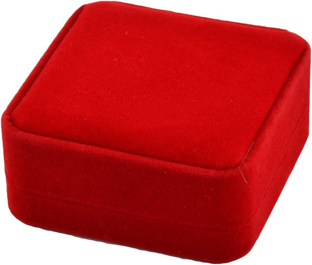 Ruilogod Velvet Anniversary Birthday Square Shape Bracelet Jewelry Gift Holder Box 9 x 9cm Red (id: a3d 6b1 cfd e5b ec7
