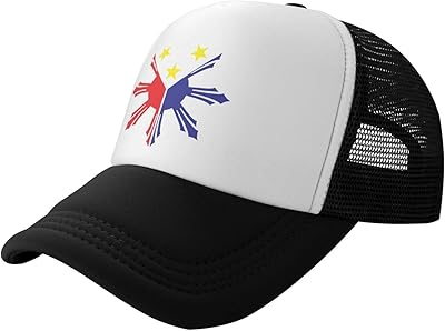 Stars and Sun Filipino Philippines Flag Stay Stylish and Protected with Our Premium Trucker Hats - Perfect for Any Adventure Black