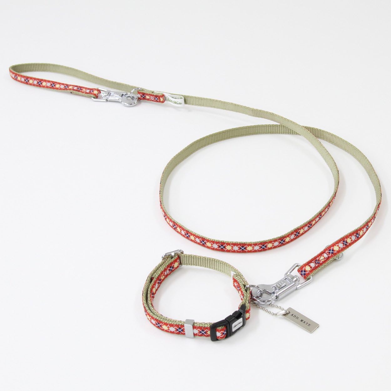 Admate (ADD. MATE) Argyle Lead SS (Ultra small dog up to 5 kg) Red