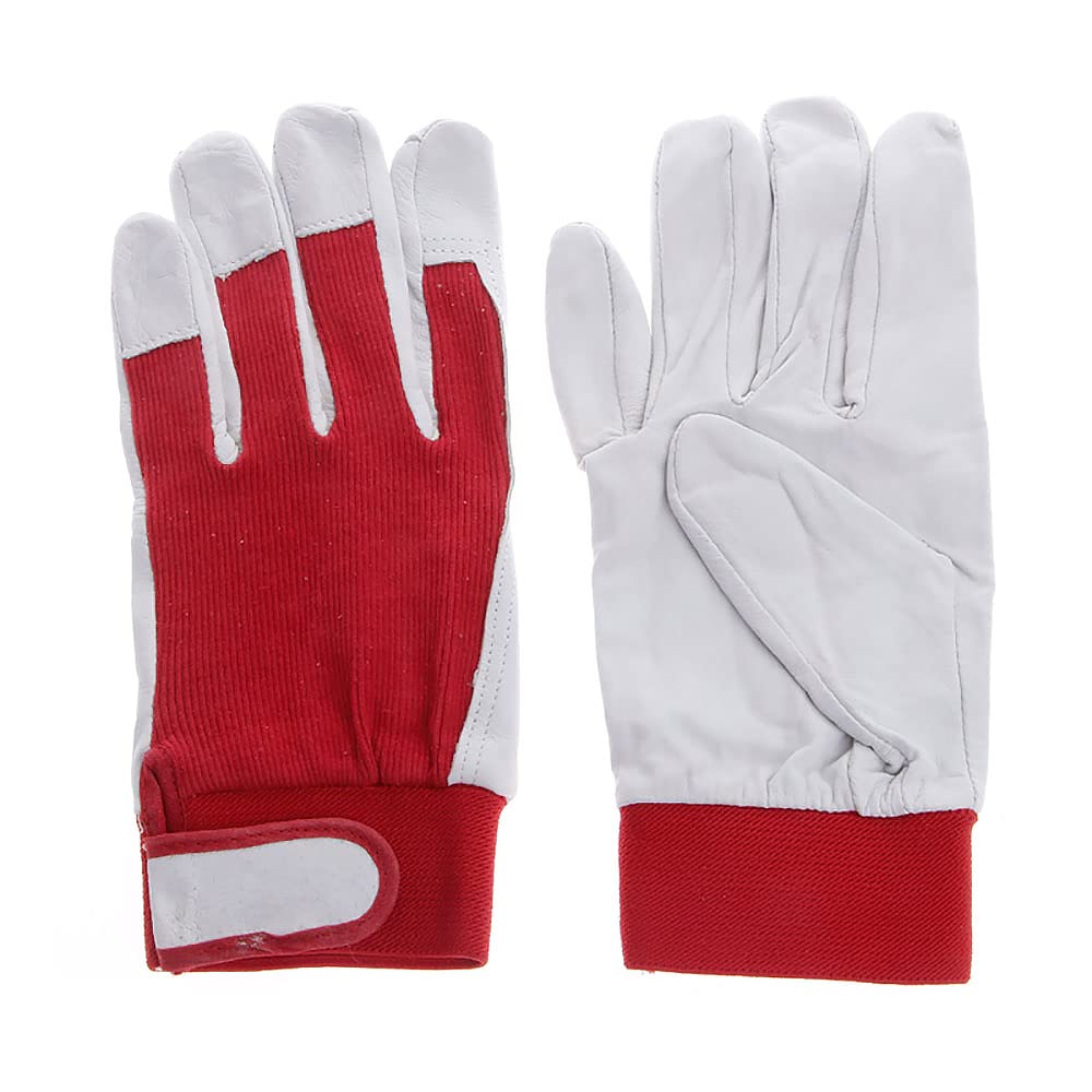 Gants de travail pour hommes, 5 paires de gants de travail de jardin Gants de travail de sécurité pour femmes en cuir de porc Gants de jardinage utilitaires souples respirants Spandex Dos (L)