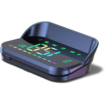 Car Head-Up Display HUD Digital Speedometer GPS Speedometer Universal KMH and MPH with Compass Speed Warning Multifunctional Display USB Interface Plug & Play for All Vehicles