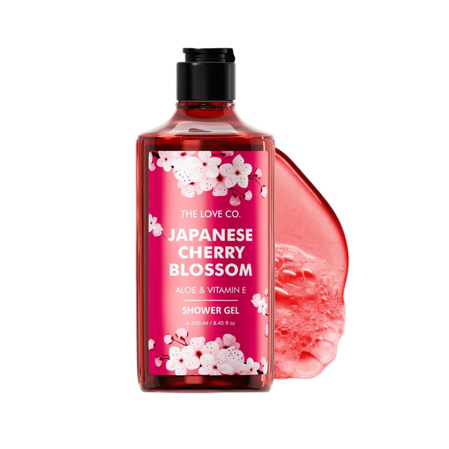 THE LOVE CO. Experience the Luxurious Japanese Cherry Blossom Body Wash - 100% Vegan Shower Gel for Women and Men - Skin Care Essential - 250ml