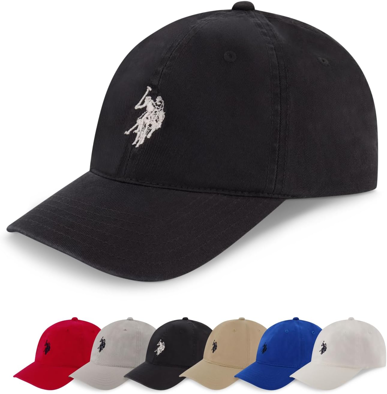 Baseball Cap, 100% Cotton Adjustable Dad Hat with Small Pony Logo