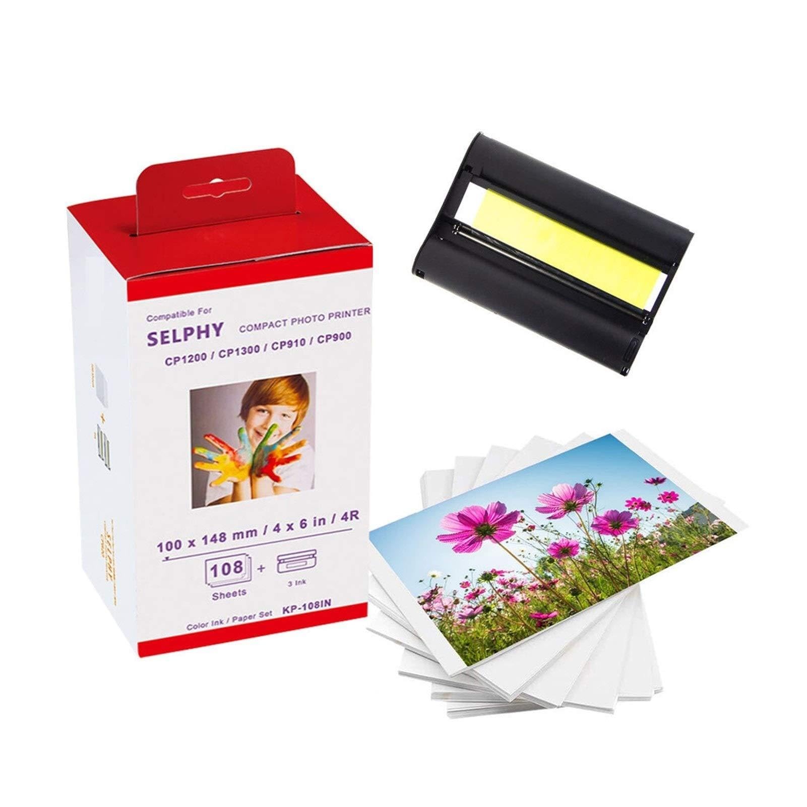 Papier Photo MMD CP1300 et Encre Haute Définition pour Canon Selphy KP-108IN
