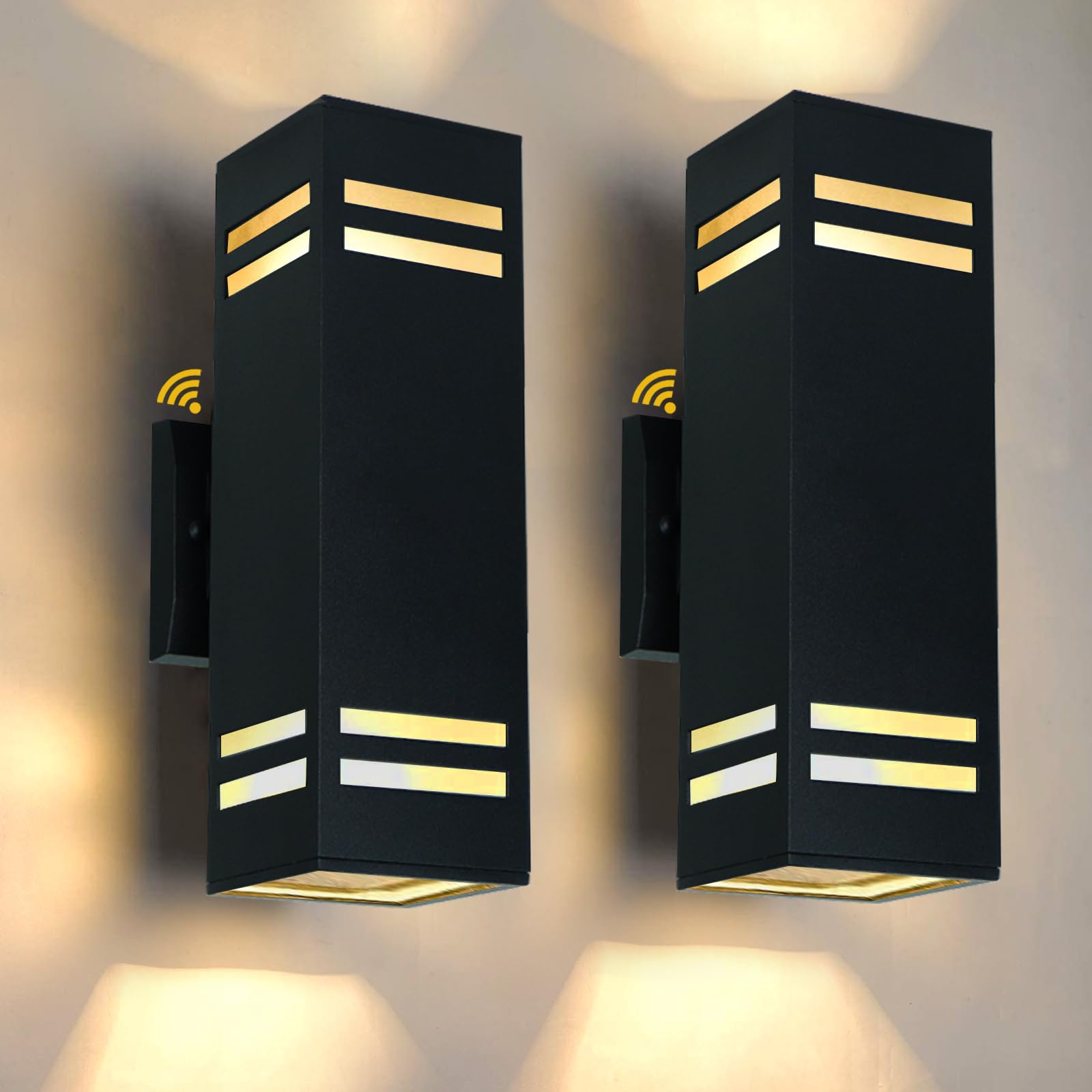 iYogaled Up and Down Lights Outdoor Wall Light Fixtures, Aluminum Dusk to Dawn Outdoor Lighting Fixture, Modern Black Exterior Light Fixtures, Wall Mount Porch Light for House Front Door