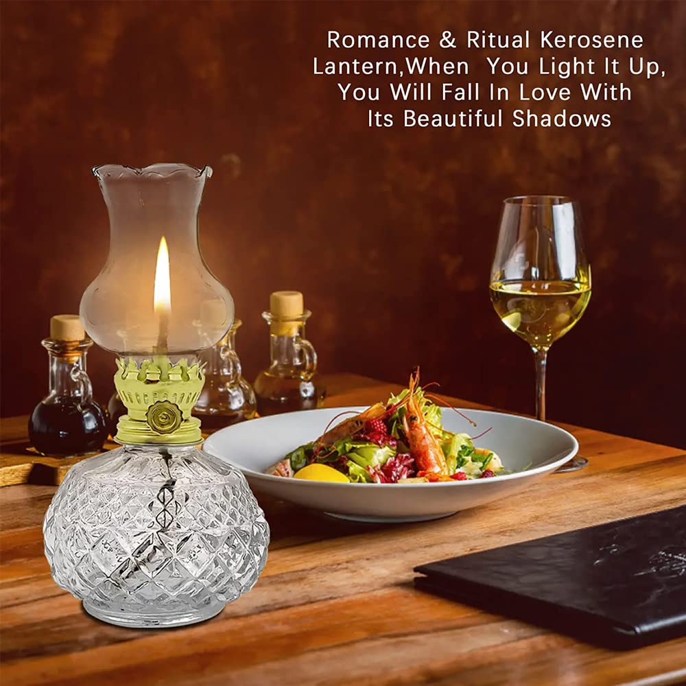 Lampada A Olio In Vetro Grande - Con Paralume, Per Interni, Usa Cherosene - Foto 11