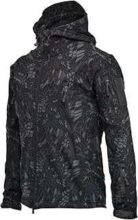 Rain Jacket Men's Waterproof Breathable Outdoor Jacket Autumn Winter Transition Jacket Camouflage Print Windbreaker Lightweight Jacket with Hood Lined Raincoat Hiking Jacket Softshell Jacket