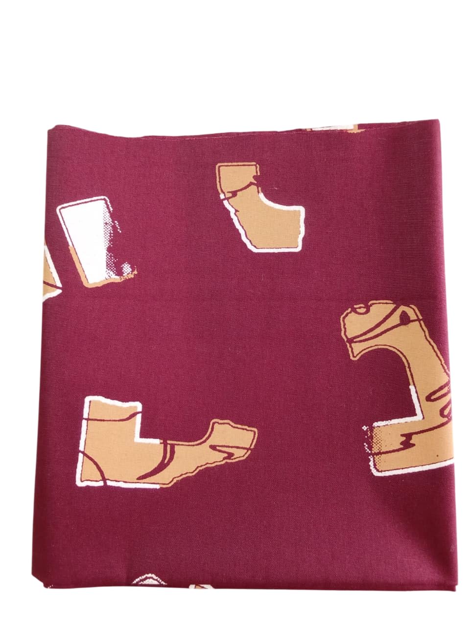 polytech textiles 321-Polytech Textiles Pure Cotton Poplin Unstitched Shirting Fabric, Maroon with Yellow and White Print, 1.6 Meters, Casual Semi-Formal Style-picture-15