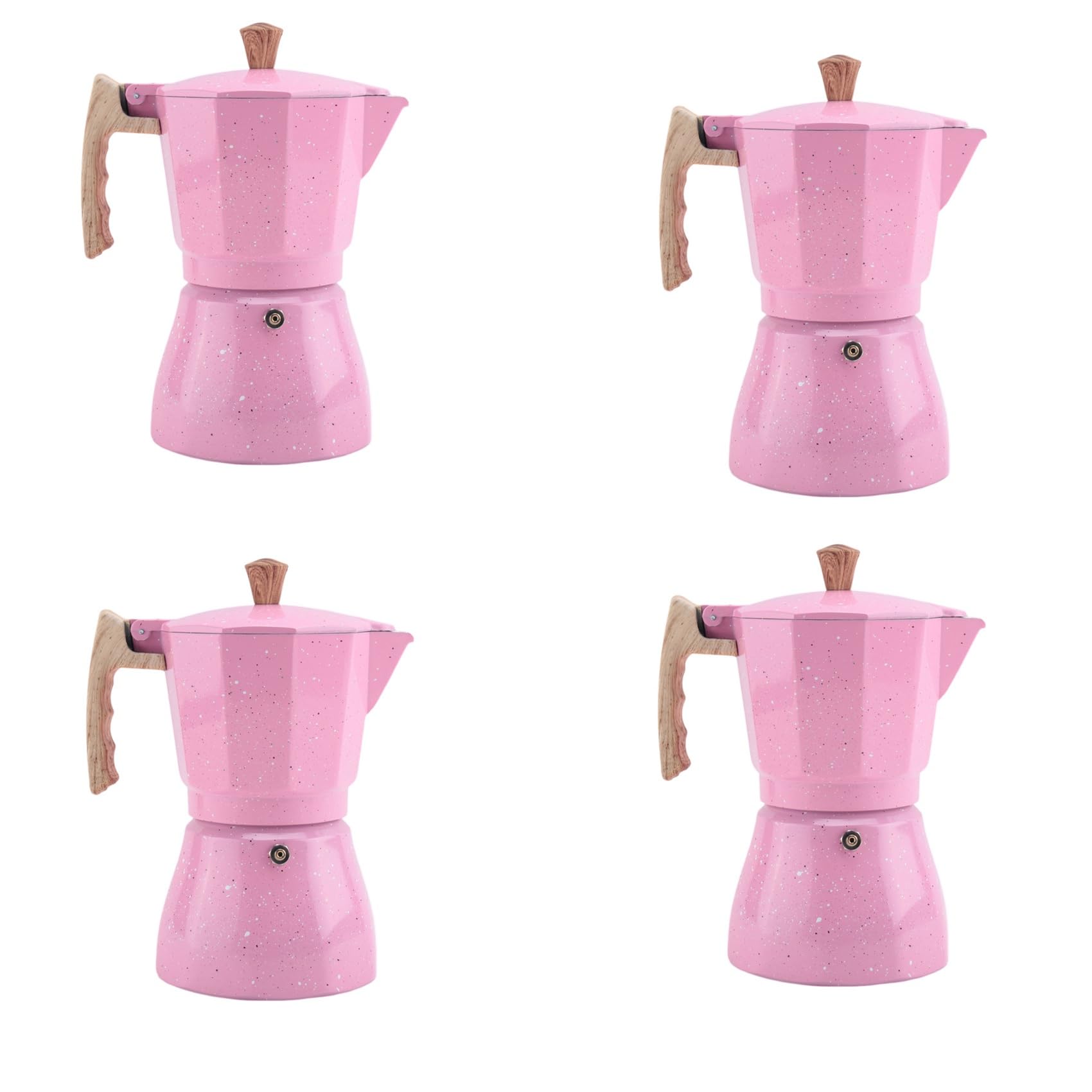 Hndhbfgrt 4X Latte Mocha Coffee Maker Italian Moka Espresso Cafeteira Percolator Pot Stovetop Coffee Maker 300Ml Pink
