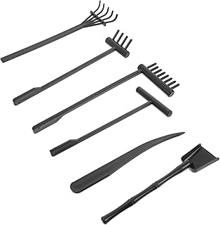 STOBOK Black Zen Decor 6pcs Mini Zen Garden Rake Tool Tabletop Meditation Rock Sand Garden Kits DIY Rock Zen Garden Push Drawing Pens Sandbox Rake Zen Garden Accessories Black Sand Rakes Toys