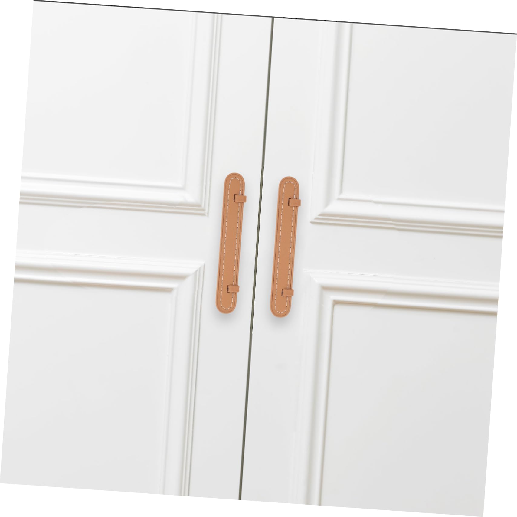 ARTIBETTER Polished Chrome Cabinet Pulls Single Hole Leather Handle Cabinet Furniture Handles