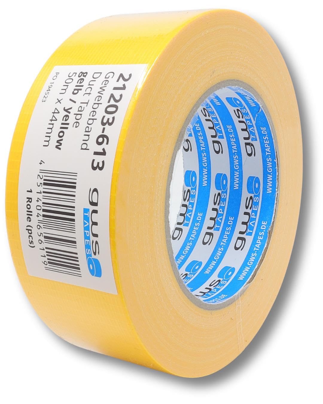 gws Gewebe-Klebeband, Synthesekautschuk-Panzertape-Duct-Tape, von Hand reißbar, 27 Mesh-Gewebe, Gewebeklebeband zur vielseitigen Anwendung 50 m x 48 mm (24, Gelb, 50 m x 44 mm)
