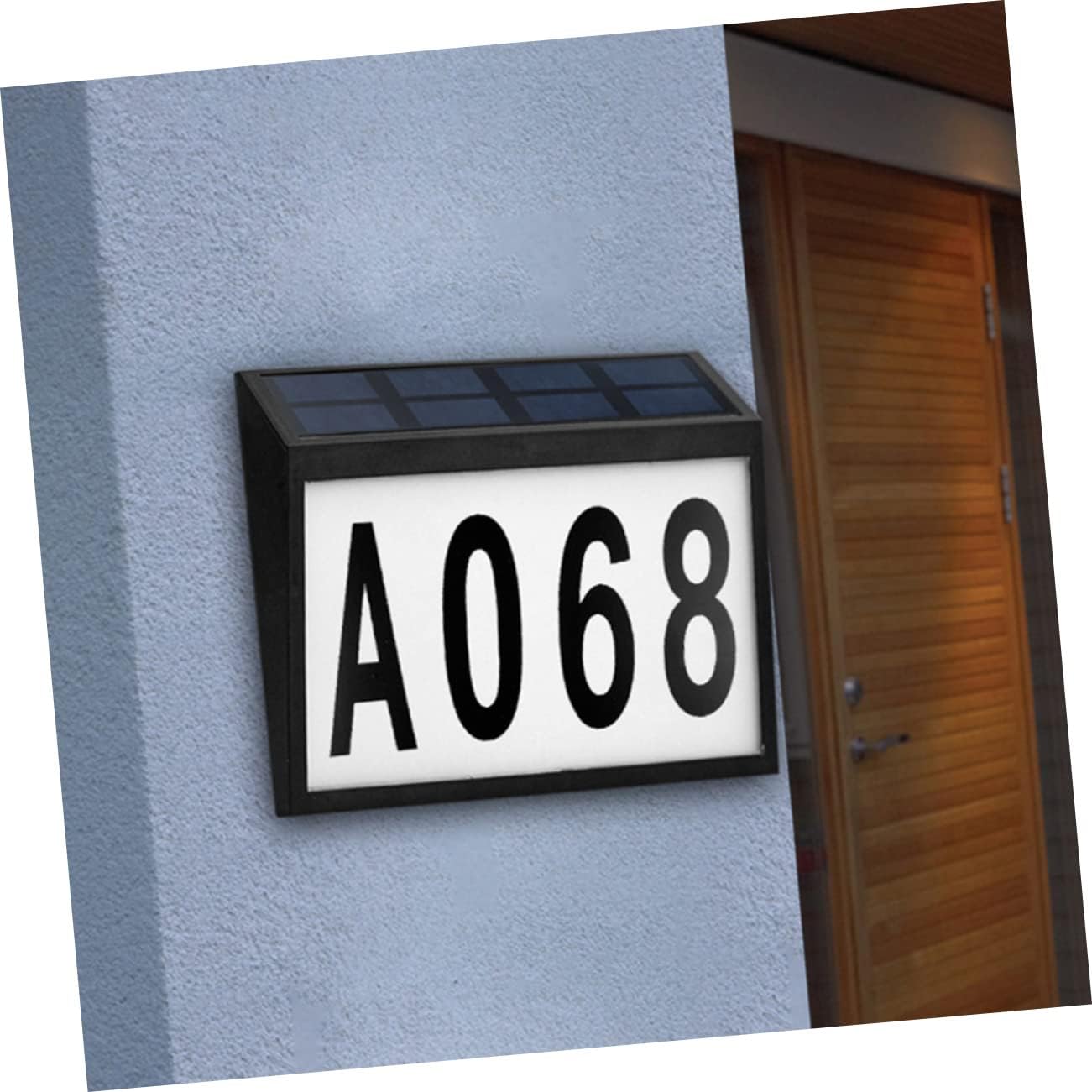 Solar Powered Address Sign Lamp House Number Light with Bright White Led Durable Material Easy Installation for Outdoor Use Illuminates House Address at Night