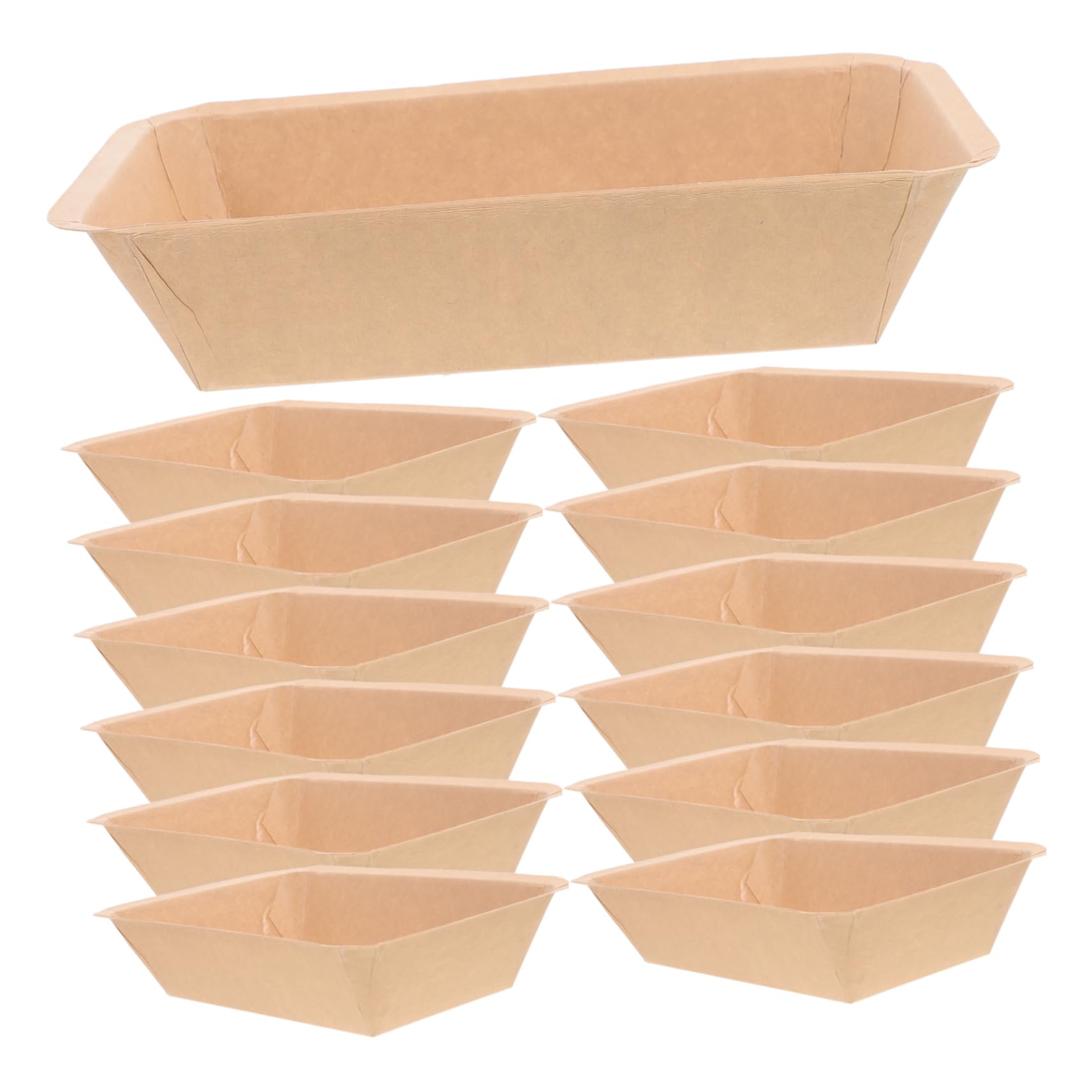 PRETYZOOM 50pcs Paper Plate Party Plates Tray Crawfish Platter for Serving Stackable Outdoor Big Take Out Food Plate Seafood Khaki