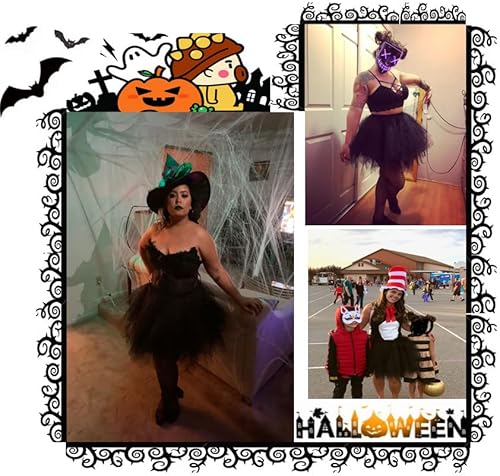 Obbue Women's Short Vintage Petticoat Skirt Ballet Bubble Tutu Multi-Colored Black Medium #TOP5