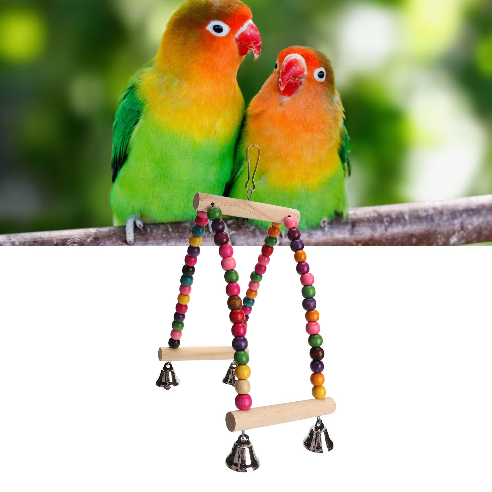 木製鳥止まり木 カラフルビーズ付き Amazon | 鳥止まり木のおもちゃ木製ビーズカラフルなオウム咀嚼