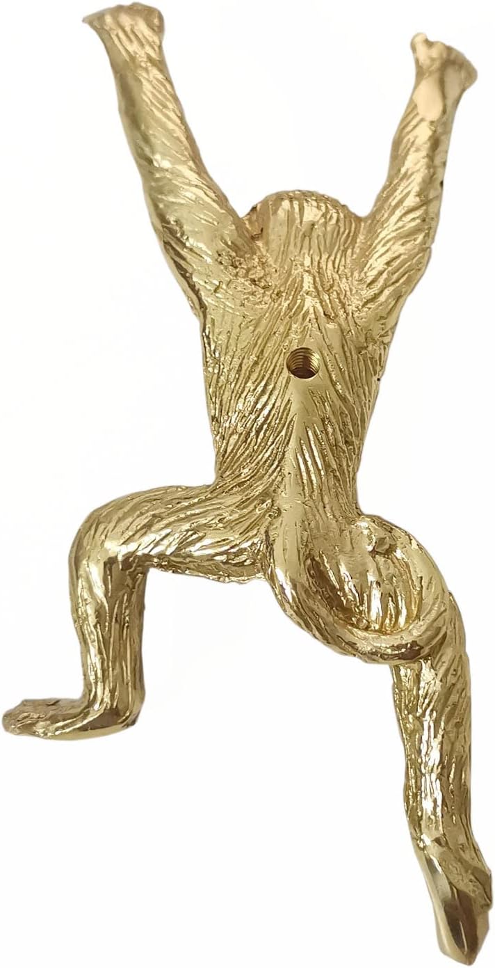Modern Minimalist Monkey Shape Knob, Brass Monkey Gold Drawer Knobs, Drawer Cabinet Door Wardrobe Locker Knob for Cabinet Drawer,Gold,115mm