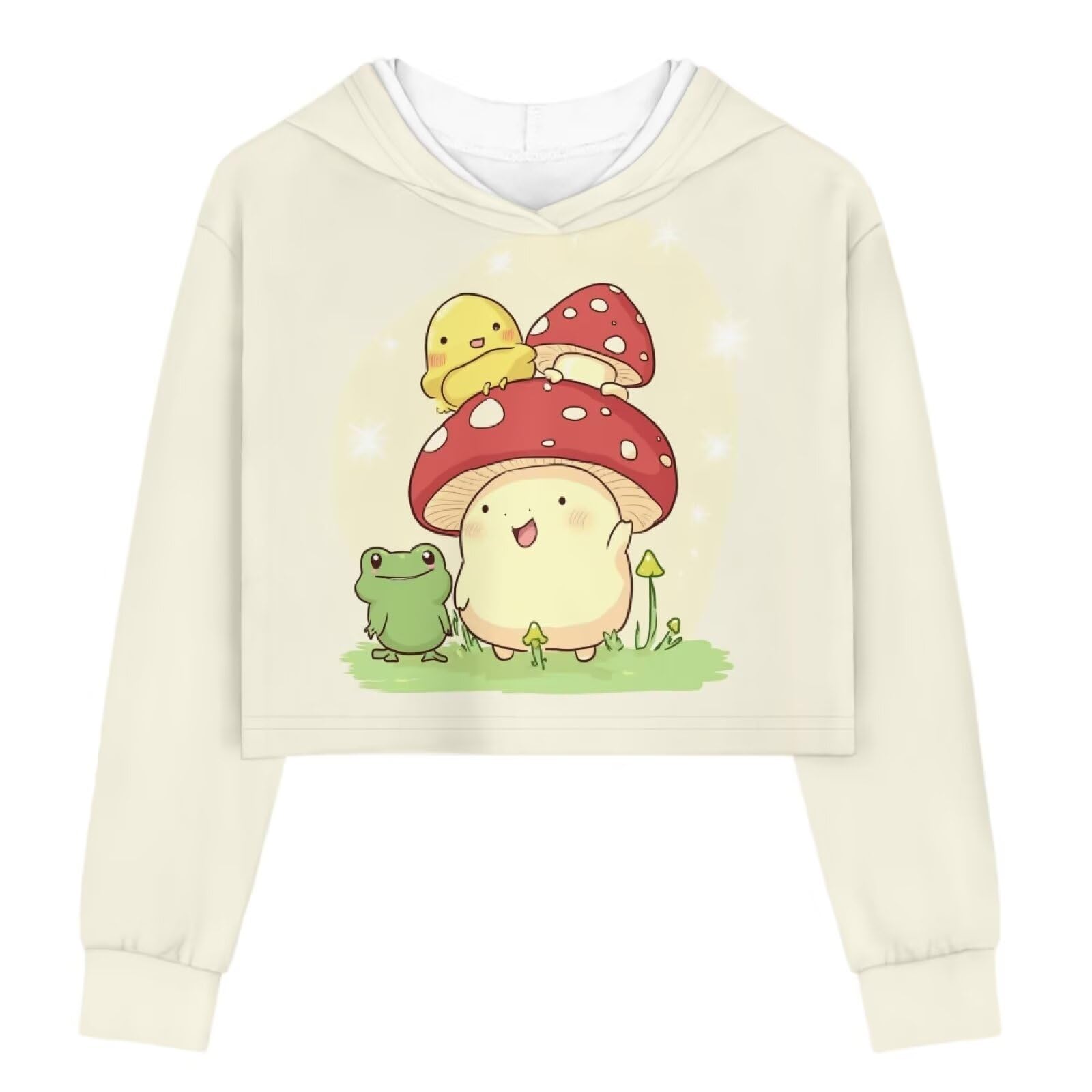 DISNIMO Girls Crop Tops Hoodies 5-14T Kids Long Sleeve Pullover Sweatshirts Athletic Volleyball Clothing