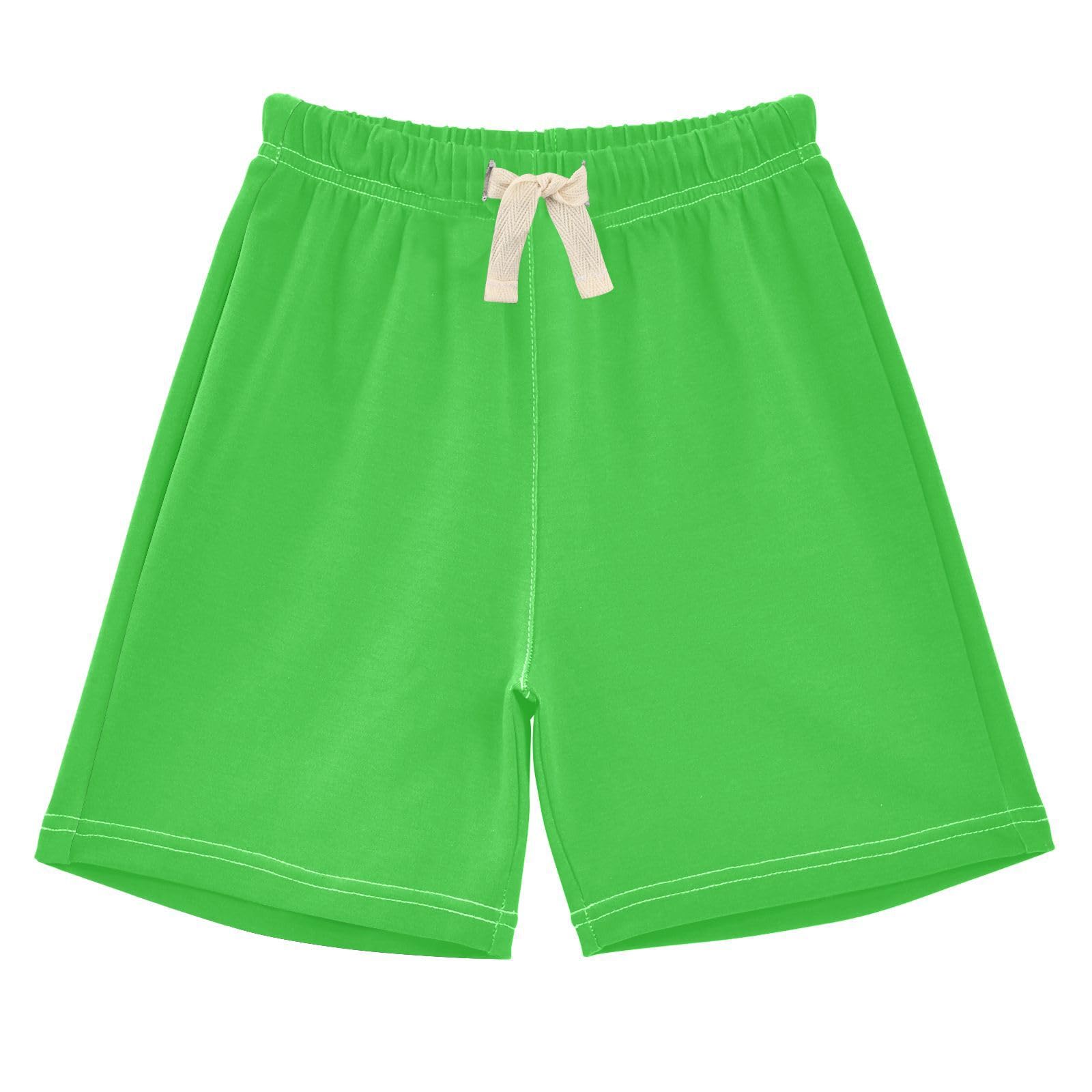 IHCVHQX Baby Boy Shorts Lime Green Solid Color Summer Cotton Shorts Toddler Kids Girls Pants 4T