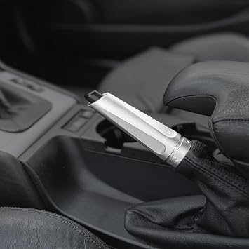Bevinsee Car Handbrake Handle Cover Compatible with BMW E36 E46 E39 M3 M5 X5 X6 E60 E61 320i 323i 325i 328i 330i 335i, Aluminium Car Interior Parking Hand Brake Handle Lever Cap