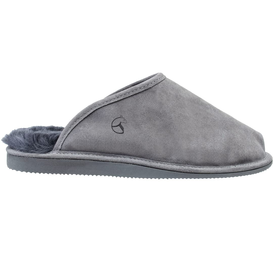 ESTRO Pantofole Uomo Inverno Ciabatte Casa Pantofola Ciabatta Vera Pelle SNUG Beige Classico