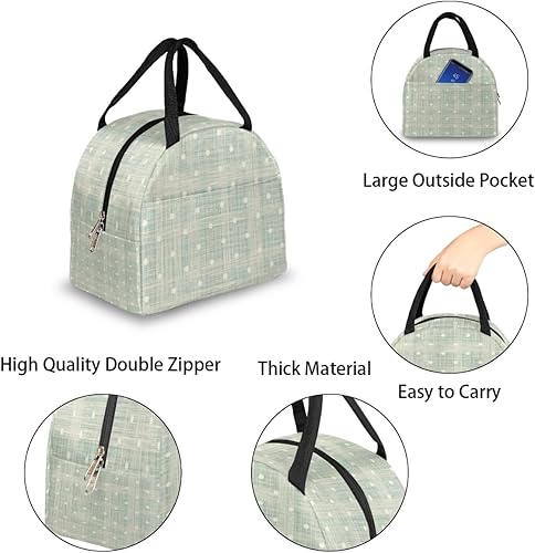 Miniatura 5 de Retro Dots Lunch Bag Insulated Lunch Box for Men Women Lunch Tote Bag Leakproof Meal Prep Bag Cute Lunchbag Lunchbox Geometric Lunch Bags for Work