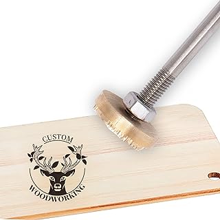 CREATPLANET Custom Wood Branding Iron 1.2 Inch Leather Branding Iron Stamp Custom Logo Heat BBQ Stamp with Brass Head & Wood Handle for Baking Woodworking Handcrafted Design - Elk