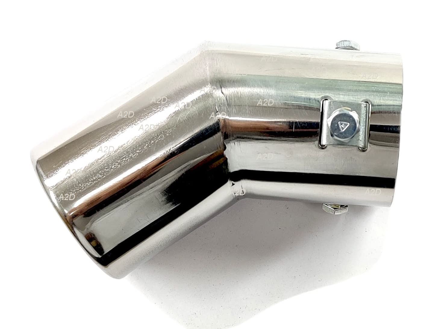 A2D® 16582. A2D® St-4 Stainless Steel Metal Car Silencer Exhaust Muffler Tip Bend Type Cover Show Buff Chrome with Claw Mechanism for Maruti Suzuki Swift Dzire Type 3