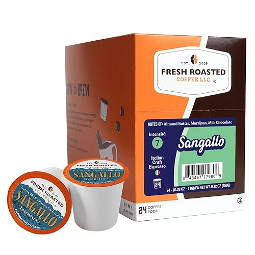 Miniatura 162 de Fresh Roasted Coffee, Tostado italiano, oscuro, 96 cápsulas para cafeteras K Cup